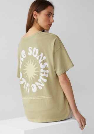 s.Oliver Baumwollshirt mit Rückenprint - salbeigrün