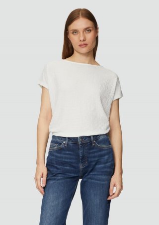 s.Oliver T-Shirt mit Musterstruktur - creme