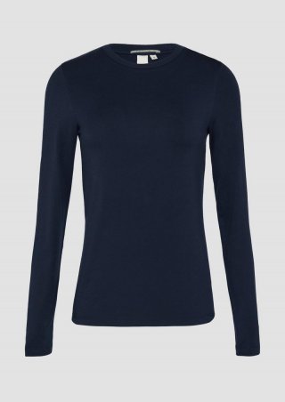 s.Oliver Weiches Longsleeve aus Lyocellmix - tiefblau