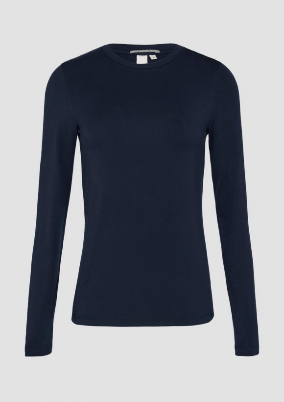 s.Oliver Weiches Longsleeve aus Lyocellmix - tiefblau