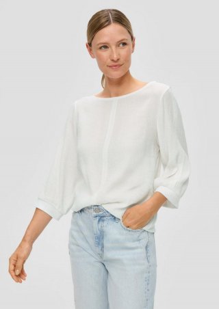 s.Oliver Crêpeshirt aus Viskosemix - creme