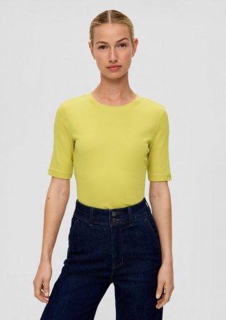 s.Oliver T-Shirt aus Baumwollstretch - gelb