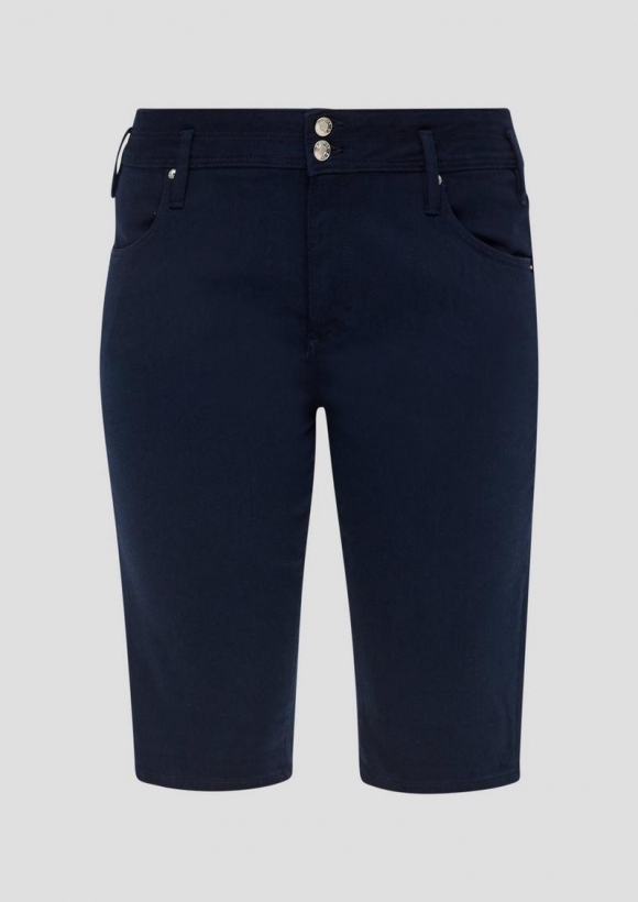 s.Oliver Bermuda-Jeans / Mid Rise / Slim Leg - tiefblau