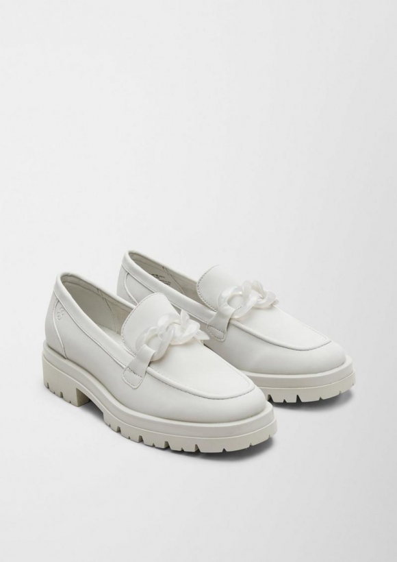 s.Oliver Loafer mit Ketten-Detail - hellgrau