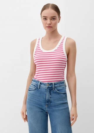 s.Oliver Streifentop mit Rippstruktur - pink