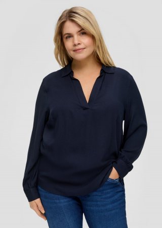 s.Oliver Viskosebluse mit All-over-Print - navy