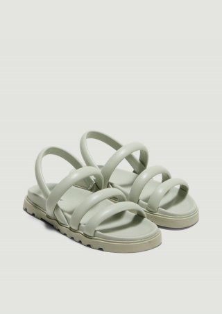 s.Oliver Sandalen in Glattleder-Optik - salbeigrün