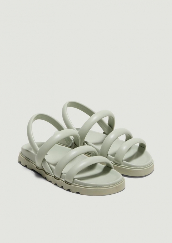 s.Oliver Sandalen in Glattleder-Optik - salbeigrün