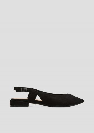 s.Oliver Spitz zulaufende Sling-Pantoletten - schwarz