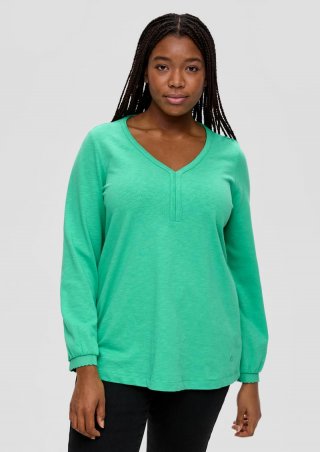 s.Oliver Longsleeve mit Flammgarnstruktur - grün