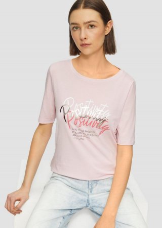 s.Oliver Jersey-T-Shirt im Slim Fit mit Frontprint - zartrosa