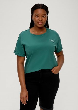 s.Oliver Baumwollshirt mit Frontprint - smaragd