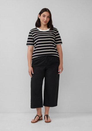 s.Oliver Leichte Culotte aus Baumwollmix im Relaxed Fit - schwarz