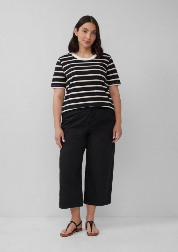 s.Oliver Leichte Culotte aus Baumwollmix im Relaxed Fit - schwarz
