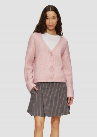 s.Oliver Weiche Strickjacke in melierter Optik - perlmuttrosa