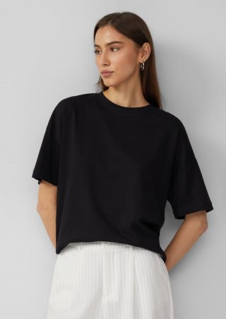 s.Oliver Uni-Shirt im Loose Fit - schwarz
