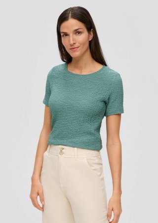 s.Oliver T-Shirt aus Strukturjersey - petrol