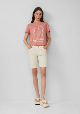 s.Oliver Jeans-Bermuda Catie / Slim Fit / Mid Rise - helles sand