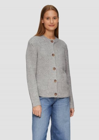 s.Oliver Weicher Strickcardigan aus Alpakamix - grau meliert