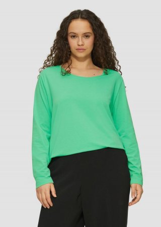 s.Oliver Longsleeve aus Baumwollstretch - limettengrün