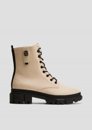 s.Oliver Stiefeletten mit Schnürung und Reißverschluss - beige