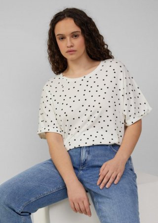 s.Oliver Locker geschnittenes T-Shirt aus Modalmix - ecru
