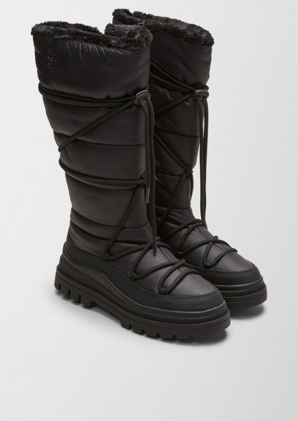 s.Oliver Gefütterte Stiefel mit Steppung - schwarz
