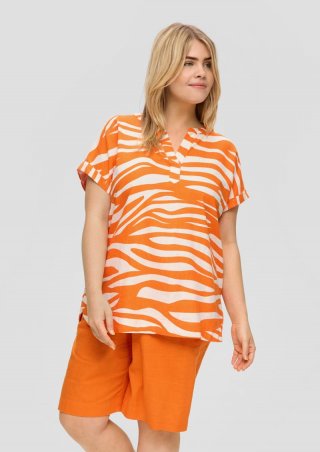 s.Oliver Blusenshirt aus Leinenmix - orange