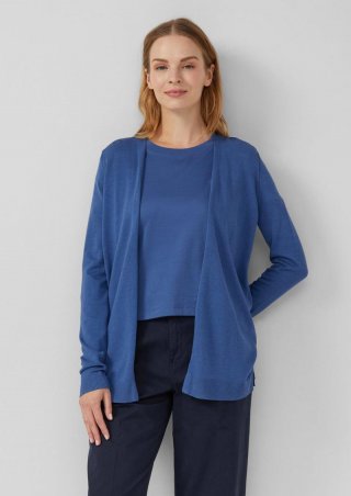 s.Oliver Cardigan aus Viskose-Baumwoll-Mix - royalblau
