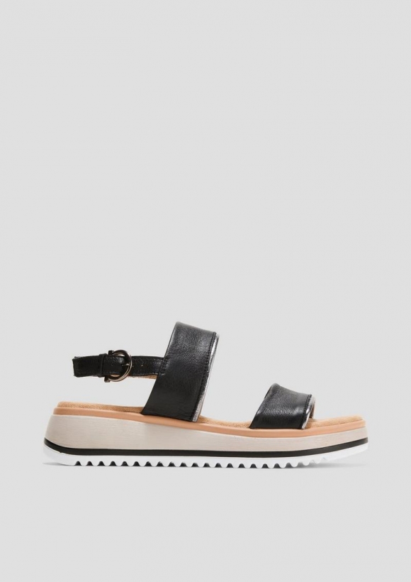 s.Oliver Sandalen mit Lederriemen - schwarz