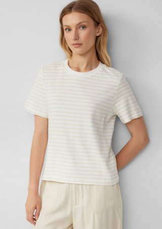 s.Oliver Verkürztes T-Shirt aus Interlockjersey - beige