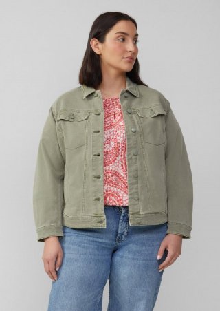 s.Oliver Elastische Jeansjacke mit seitlichen Eingrifftaschen - hellgrün