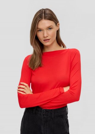 s.Oliver Leicht durscheinendes Longsleeve - rot