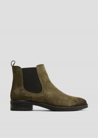 s.Oliver Wildleder Chelsea Boots - olivgrün