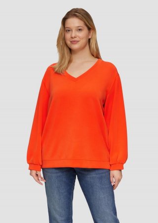 s.Oliver Scuba-Sweatshirt mit V-Ausschnitt - orange
