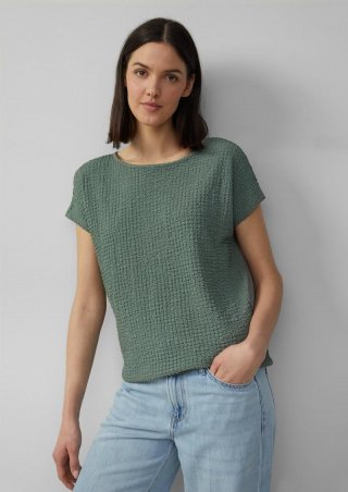 s.Oliver Relaxed-Fit-Shirt in Struktur-Optik - salbeigrün