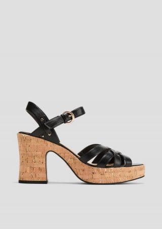 s.Oliver Sandalen mit Blockabsatz - schwarz