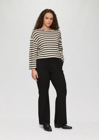 s.Oliver Bootcut-Pants aus Interlockjersey im Viskosemix - schwarz