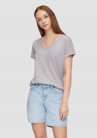 s.Oliver T-Shirt aus Leinenmix im Relaxed Fit - grau
