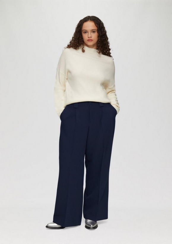 s.Oliver Hose mit Bundfalten im Regular Fit - tiefblau