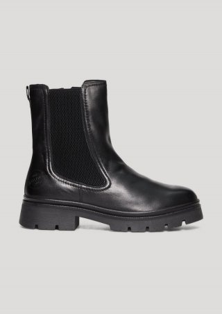 s.Oliver Chelsea Boots aus Schafsleder - schwarz