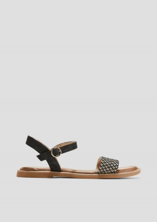 s.Oliver Riemchensandalen mit Glitzer-Details - schwarz