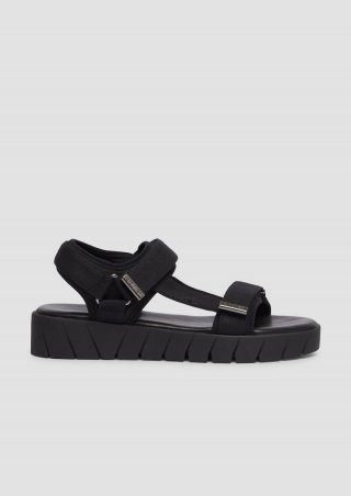s.Oliver Plateausandalen mit Klettverschluss - schwarz