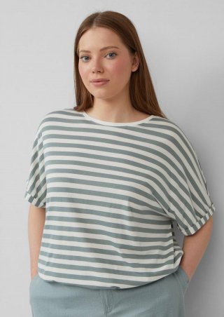 s.Oliver Locker geschnittenes T-Shirt aus Modalmix - salbeigrün