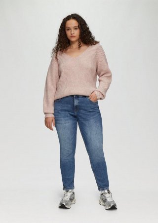 s.Oliver Ankle-Jeans / Skinny Fit / Mid Rise / Skinny Leg / Zipper am Saum / Superstretch - blau