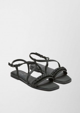 s.Oliver Sandalen mit Flecht-Detail - schwarz