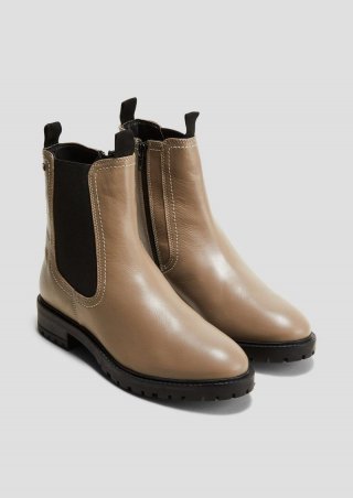 s.Oliver Chelsea Boots aus Schafsleder - hellbraun