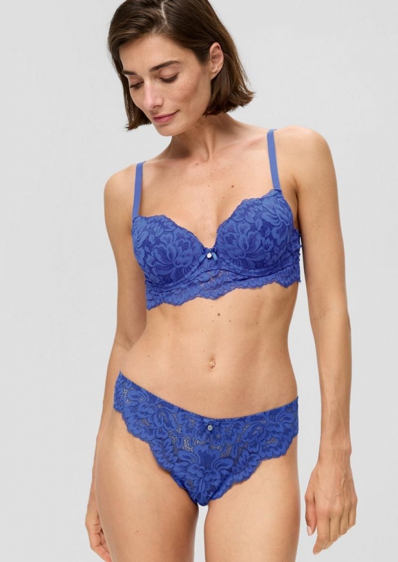 s.Oliver String aus Spitze mit Cut-out-Detail - royalblau