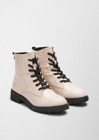 s.Oliver Schnürboots mit Reißverschluss - creme