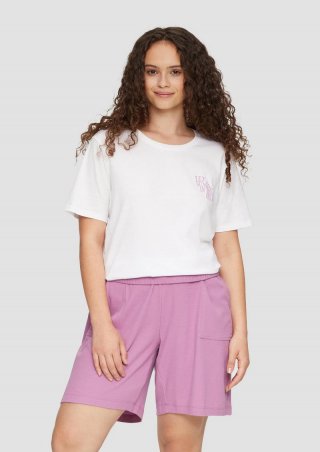 s.Oliver T-Shirt aus Baumwolle mit Print-Detail - weiß